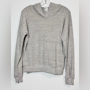 Project Social T Cropped Long Sleeve Cozy Hoodie NWT Size Small Grey Sway